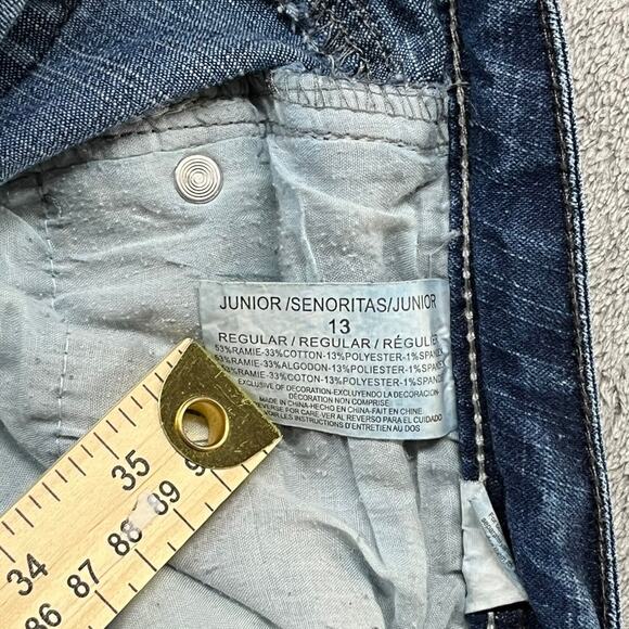 Lei Jeans Junior 13 Jort Blue Embroidered Back Pocket Denim‎ - Picture 4 of 7